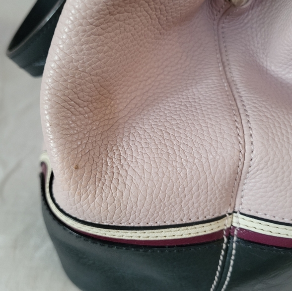 Coach Laura Spectator Violet/Navy/Plum Pebbled Leather purse - Picture 4 of 12